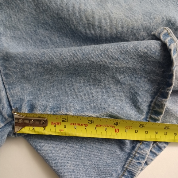 Vintage Sport Timer Mom Jeans Denim Shorts Size 14 Blue -Elastic Waist -Pockets - Picture 9 of 12